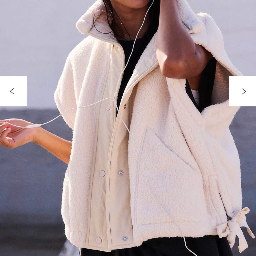 FP Movement by Free People Cream Sherpa Fleece Scout it out Vest